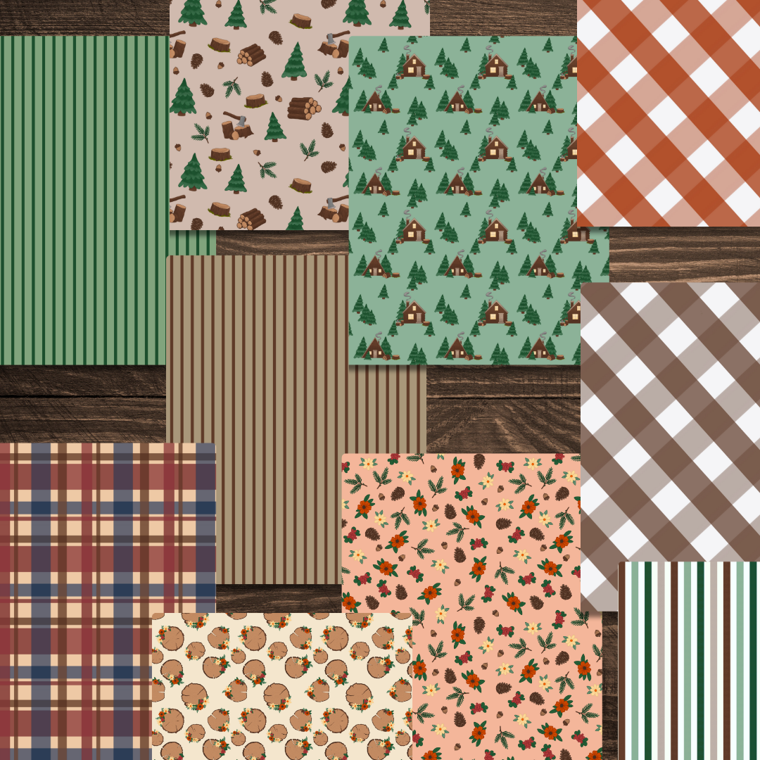 Cozy Cabin Printable Scrapbook Paper