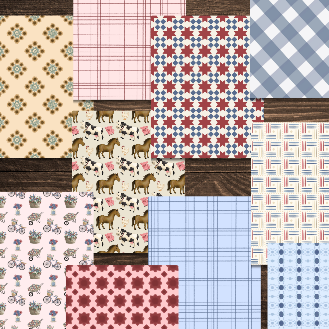 Country Summer Printable Scrapbook Paper