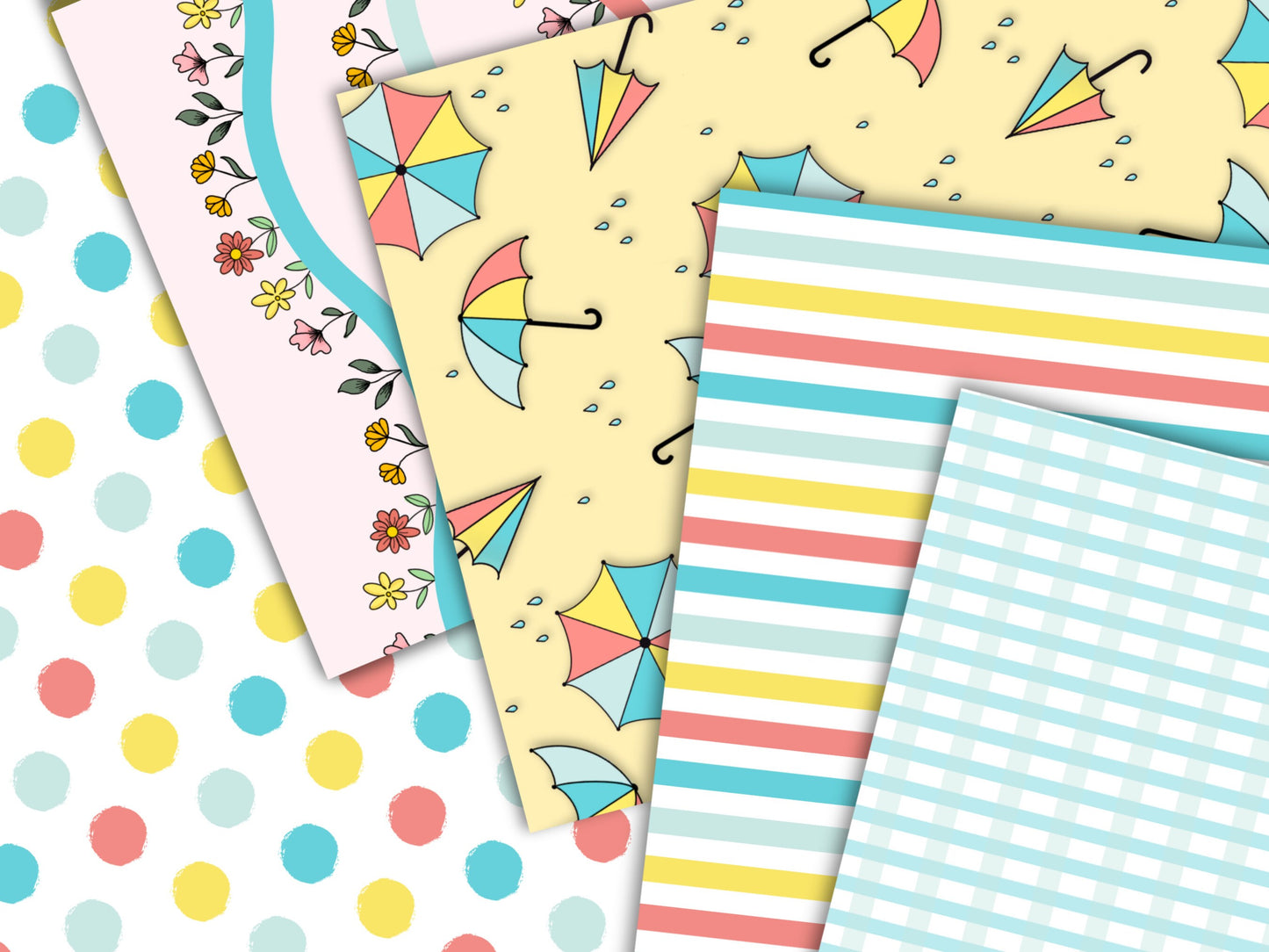 Spring Showers Printable Scrapbook Paper 8.5x11