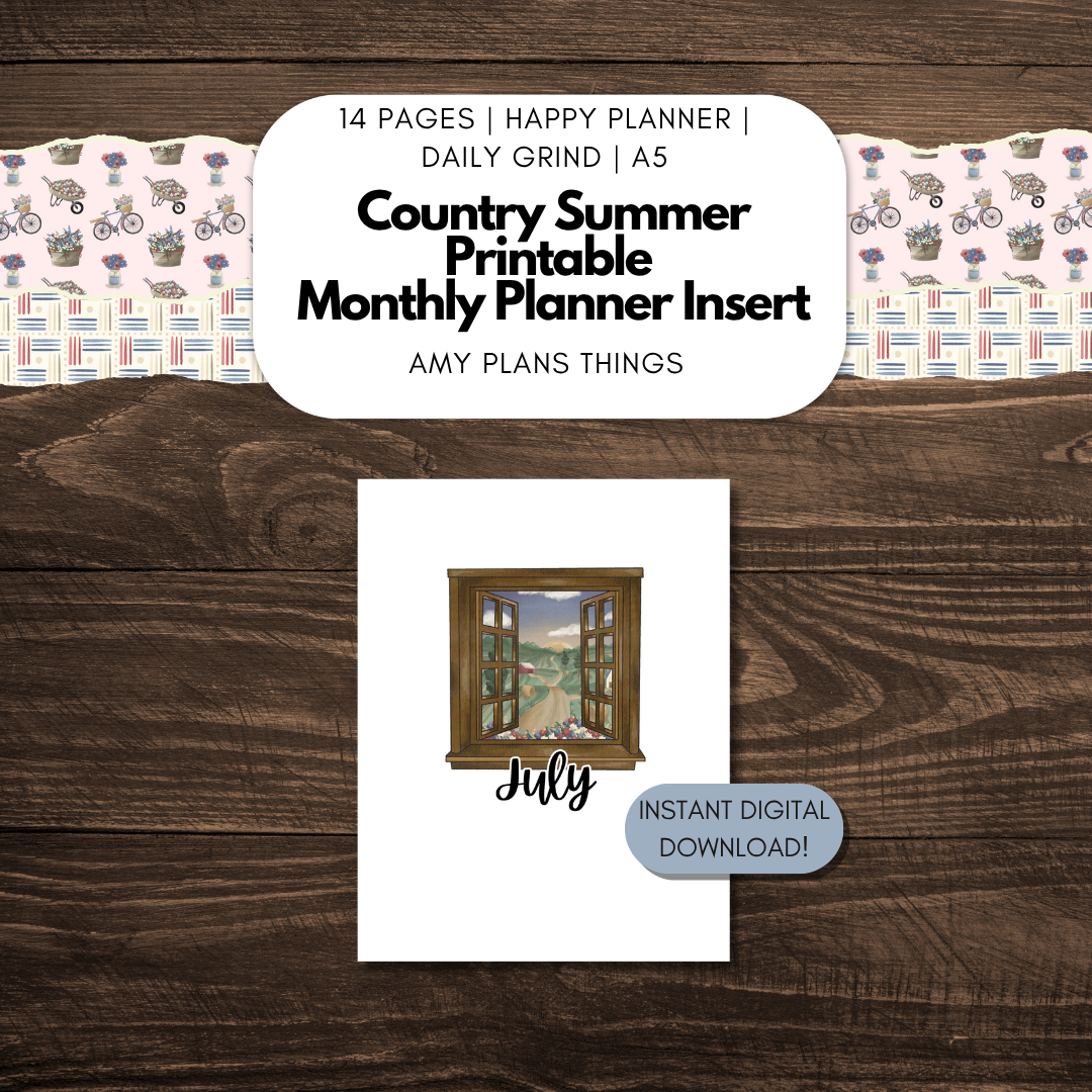 Country Summer July 2025 Printable Journal Insert