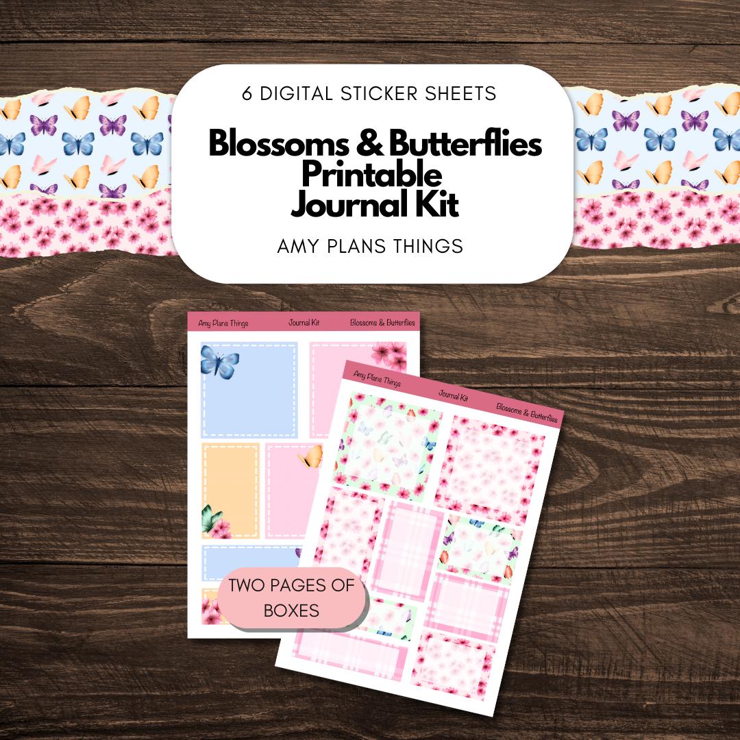 Blossoms & Butterflies Printable Journaling Stickers
