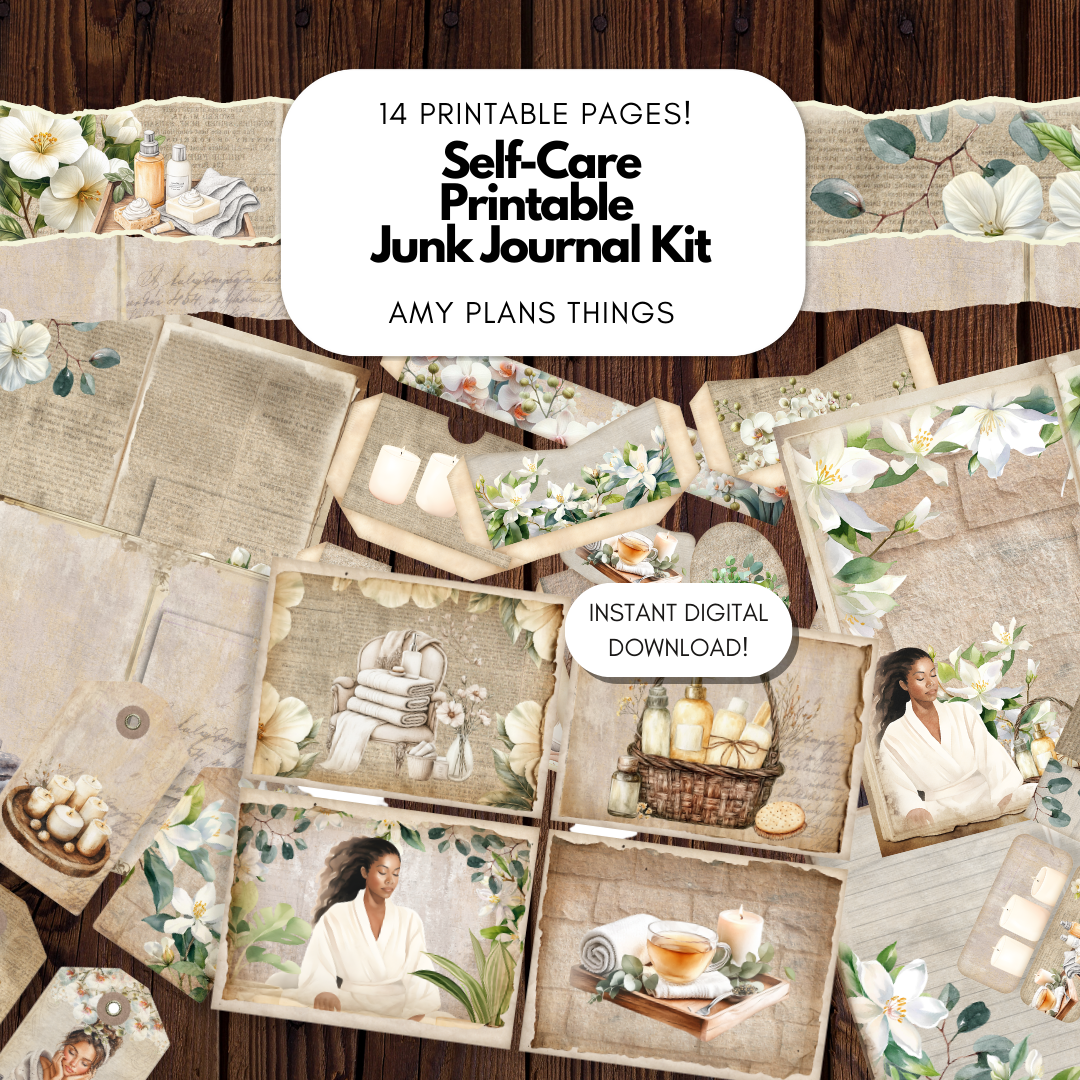 Self-Care Junk Journal Kit - Digital Download/Printable