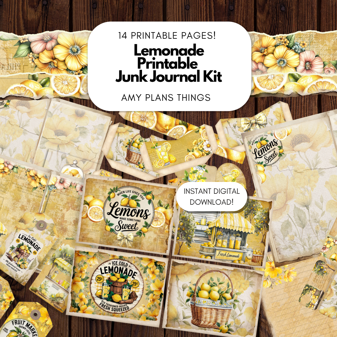 Lemonade Junk Journal Kit - Digital Download/Printable