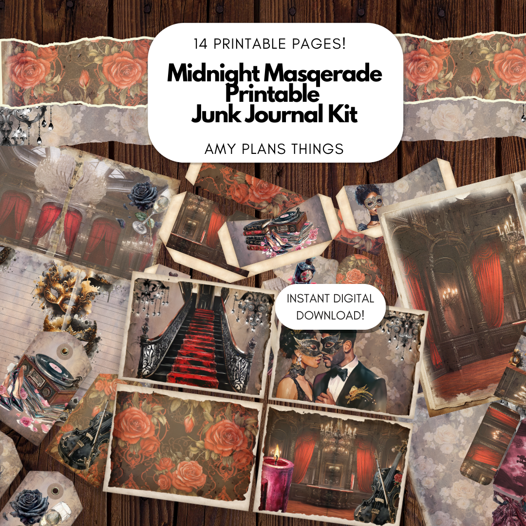 Midnight Masquerade Junk Journal Kit