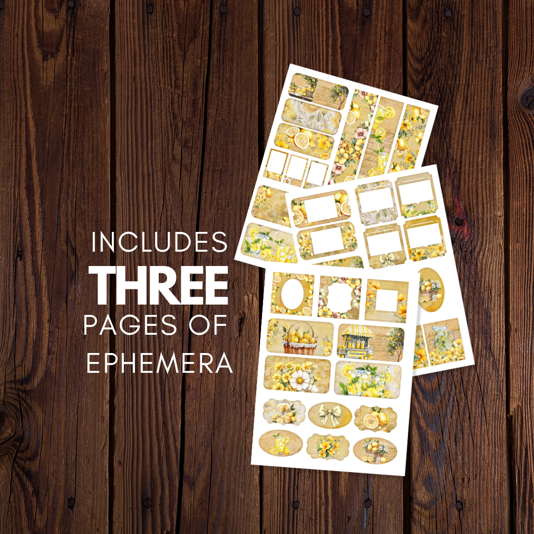 Lemonade Junk Journal Kit - Digital Download/Printable