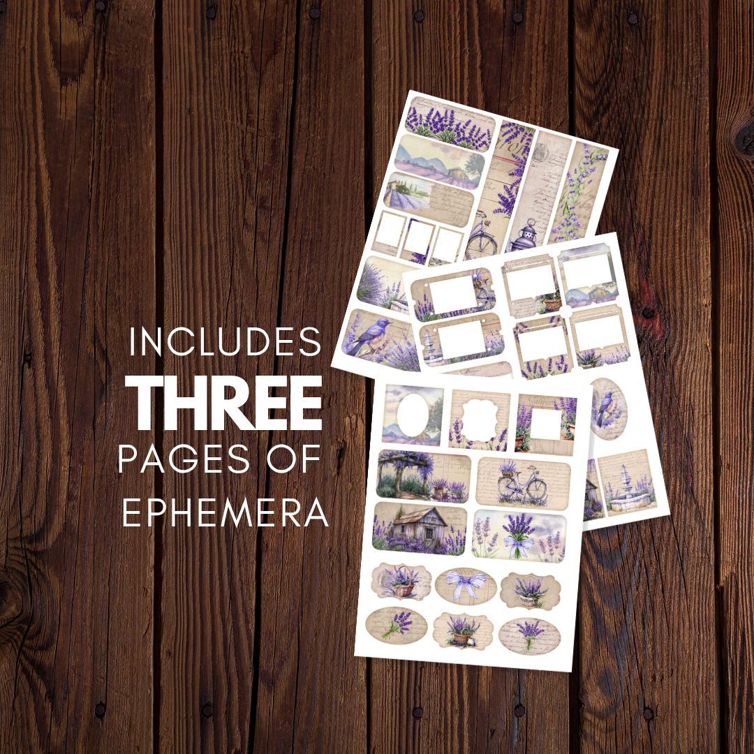 Lavender Fields of Provence Junk Journal Kit - Digital Download/Printable