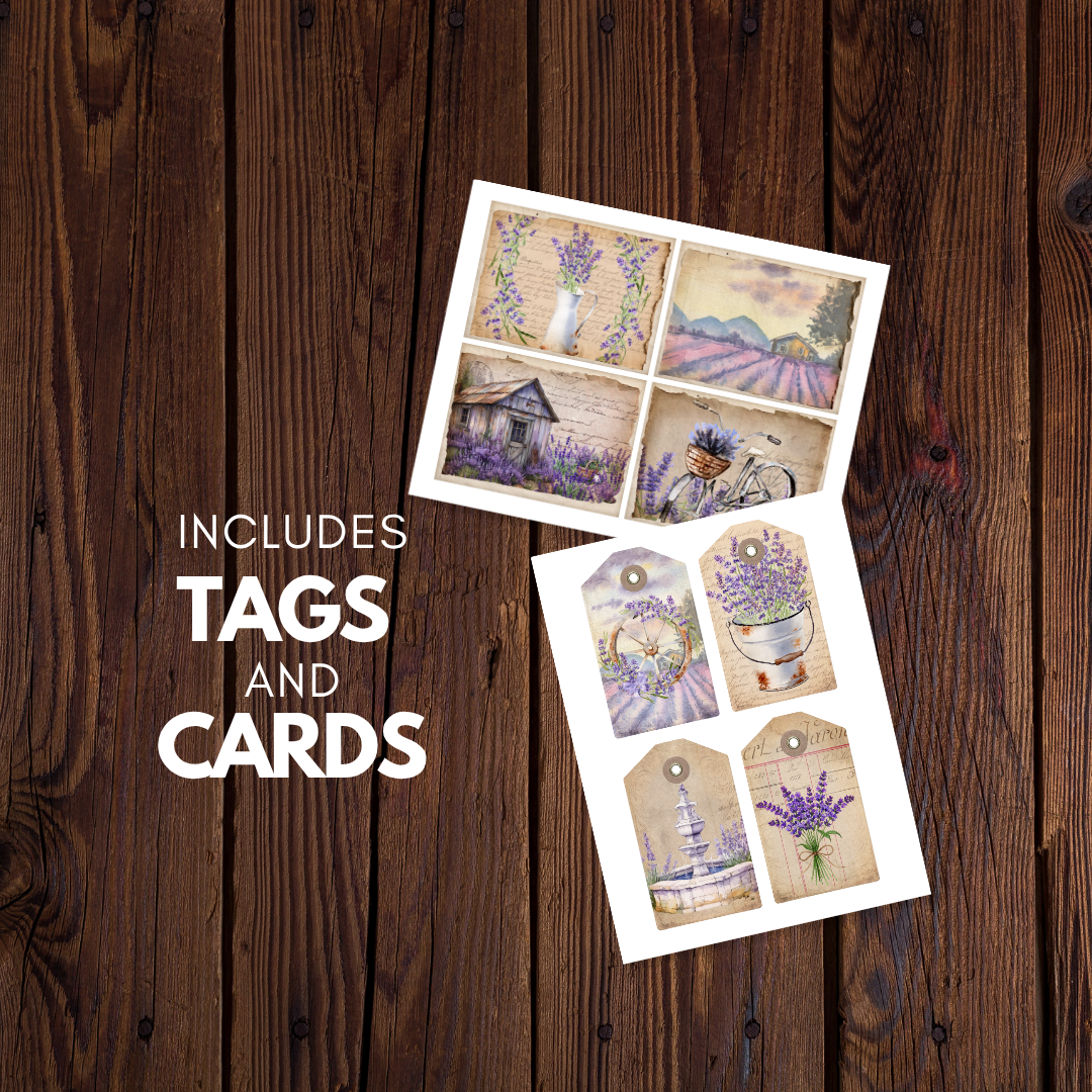 Lavender Fields of Provence Junk Journal Kit - Digital Download/Printable