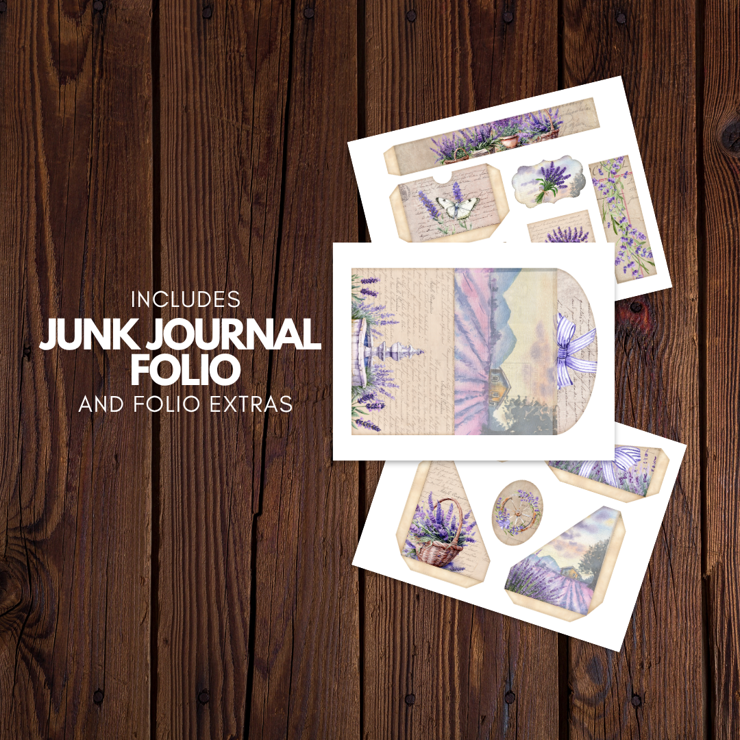 Lavender Fields of Provence Junk Journal Kit - Digital Download/Printable