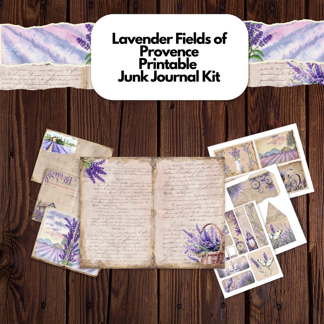 Lavender Fields of Provence Junk Journal Kit - Digital Download/Printable