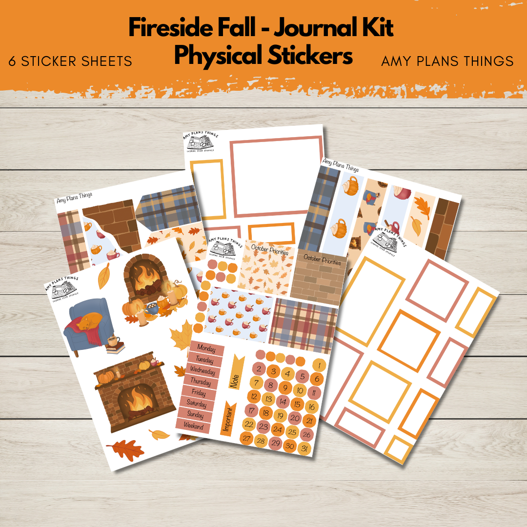 Fireside Fall Journaling Kit - PHYSICAL Stickers