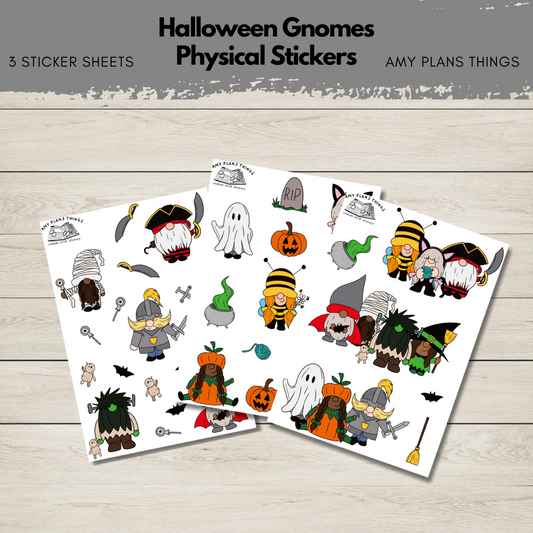 Halloween Gnomes - PHYSICAL Stickers