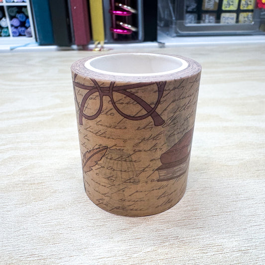 Antique Library Script Washi Tape - 50mm