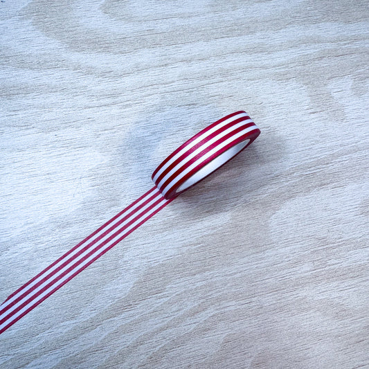 Red Stripe (Horizontal) Washi Tape - 10mm