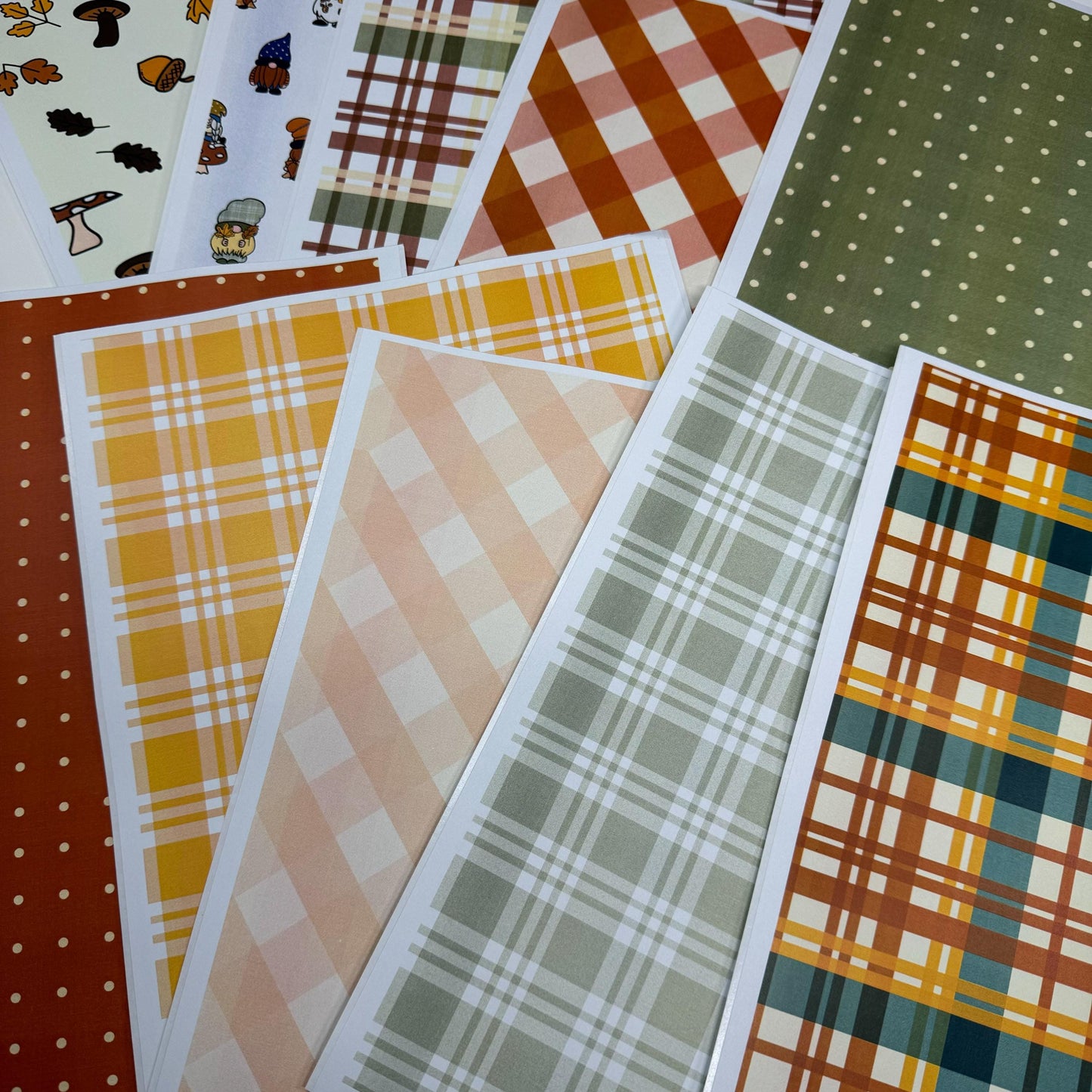 Fall Gnomes Printable Scrapbook Paper 8.5x12