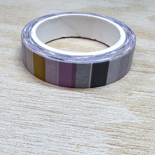 Pink & Yellow Striped Washi Tape - 10mm