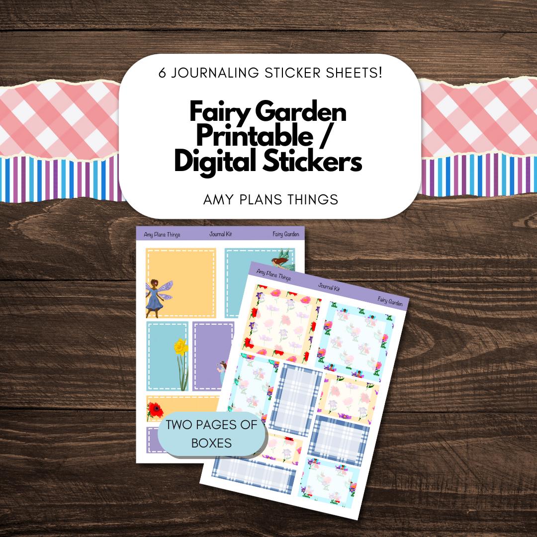 Fairy Garden Journaling Printable Stickers