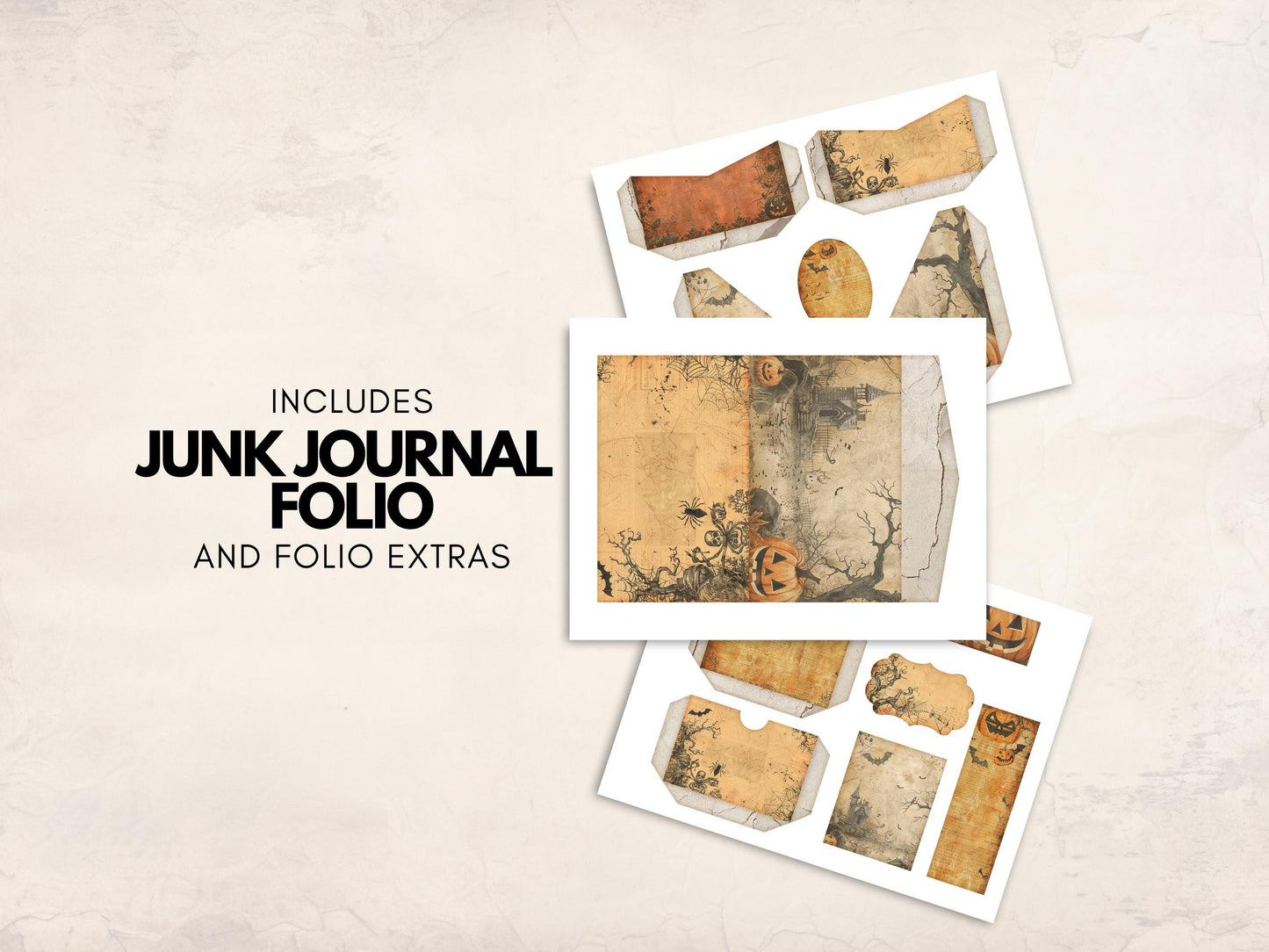 Vintage Halloween Junk Journal Kit - Digital Download/Printable