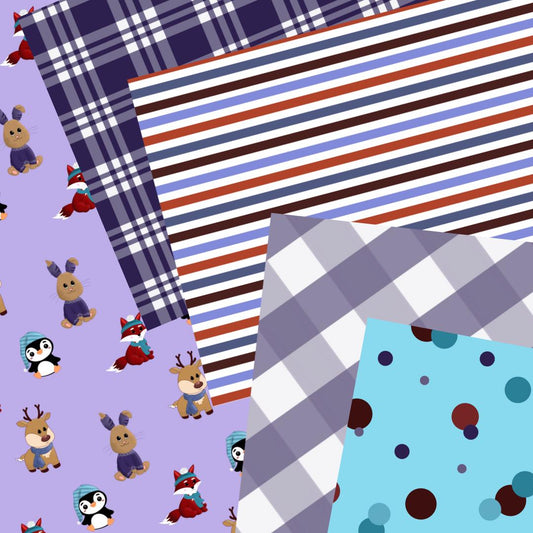 Winter Animals Printable Scrapbook Paper 12x12