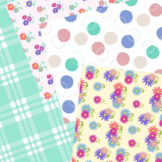 Doodle Florals Printable Scrapbook Paper 12x12