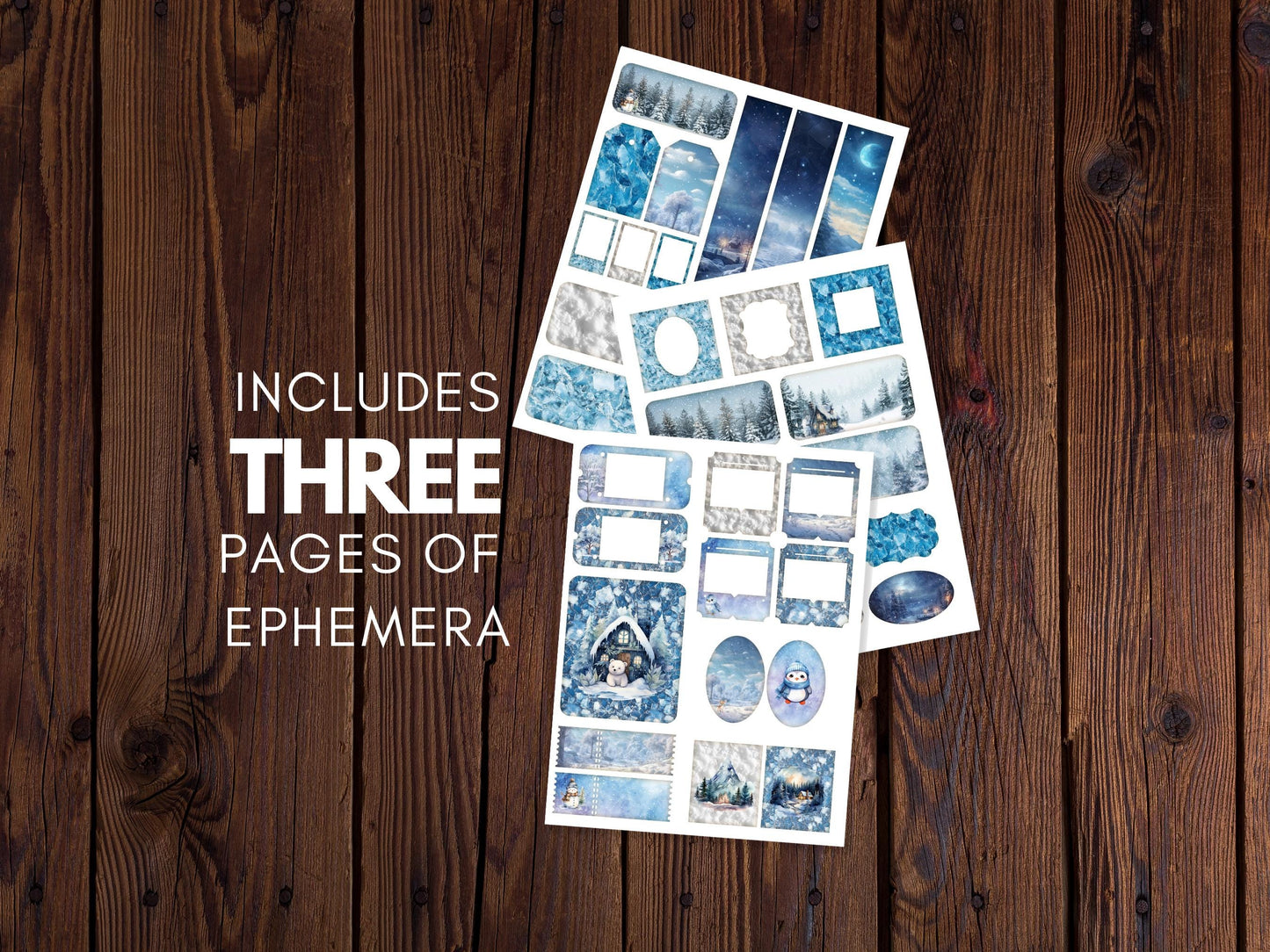 Winter Wonderland Junk Journal Kit - Digital Download/Printable