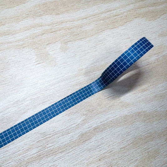 Dark Blue Grid Washi Tape - 10mm