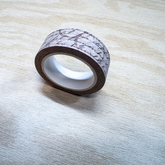 Antique Library Script Washi Tape - 15mm