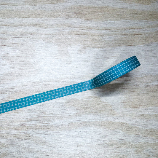 Teal Grid Washi Tape - 10mm