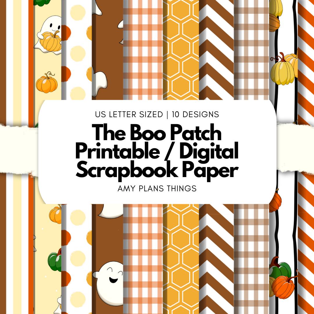 The Boo Patch Printable Scrapbook Paper