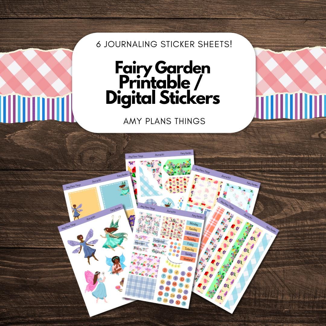 Fairy Garden Journaling Printable Stickers