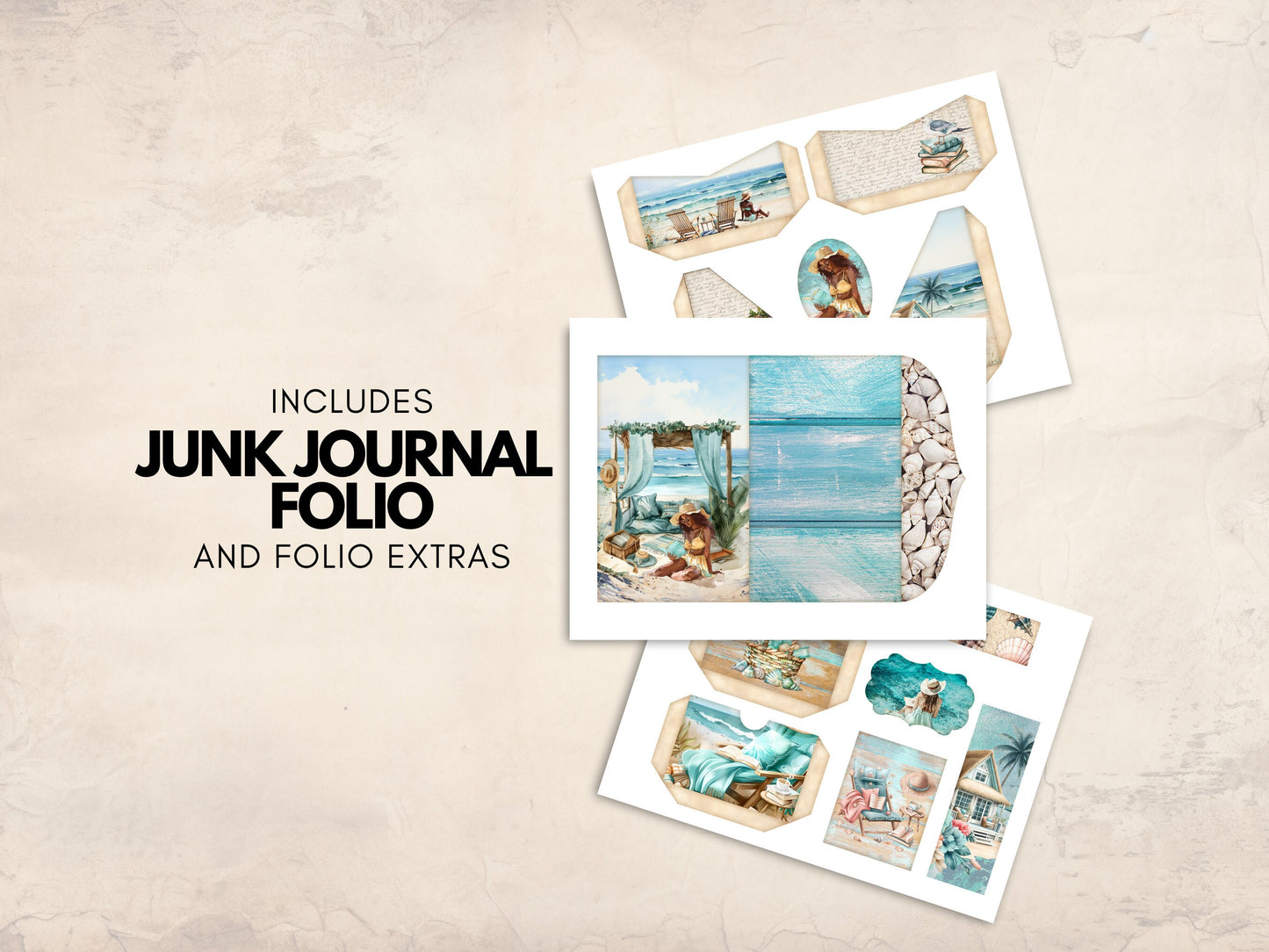 Books and Beach Junk Journal Kit