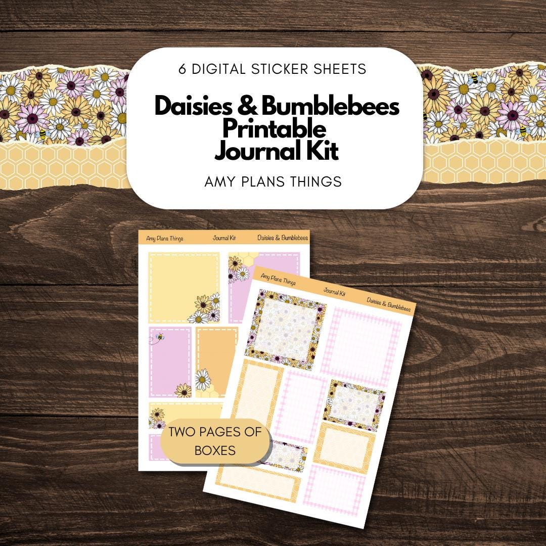 Daisies & Bumblebees Printable Journal Kit