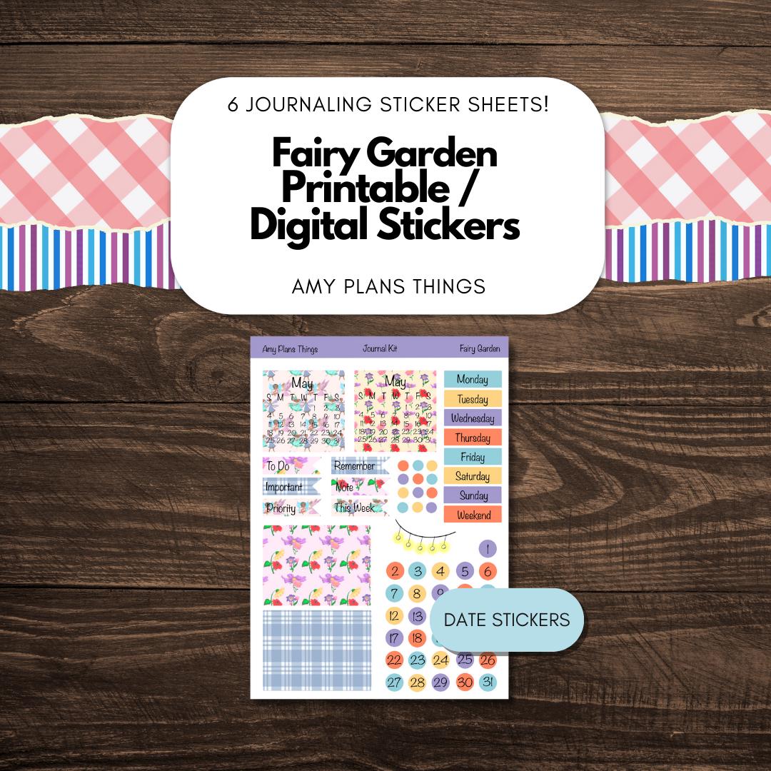 Fairy Garden Journaling Printable Stickers