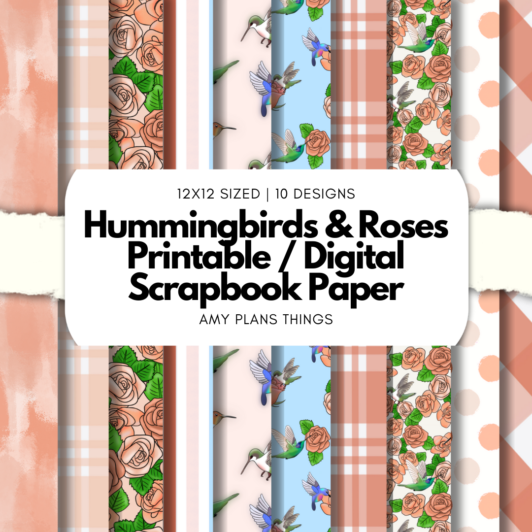 Hummingbirds & Roses June 2025 Planner Insert FULL BUNDLE - Digital download