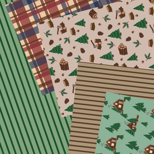 Cozy Cabin Printable Scrapbook Paper