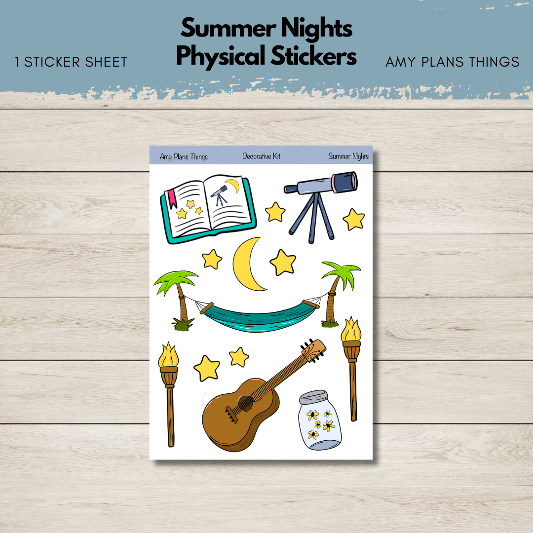 Summer Nights Sticker Sheet - PHYSICAL item