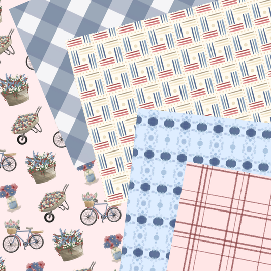 Country Summer Printable Scrapbook Paper