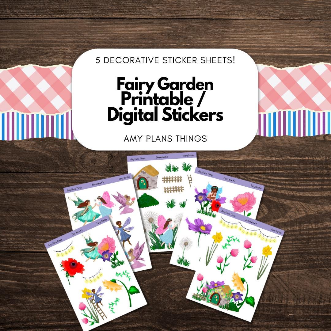 Fairy Garden Decorative Printable Stickers