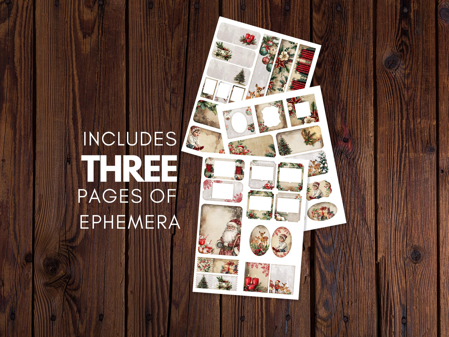 Vintage Christmas Junk Journal Kit - Digital Download/Printable