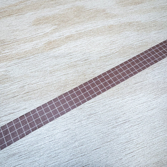 Brown Grid Washi Tape - 10mm