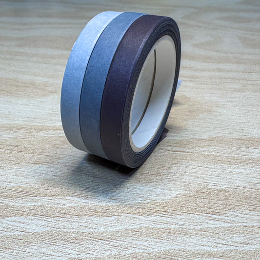 Gray Washi Tape Set - 3 Neutral Colors - 6mm each