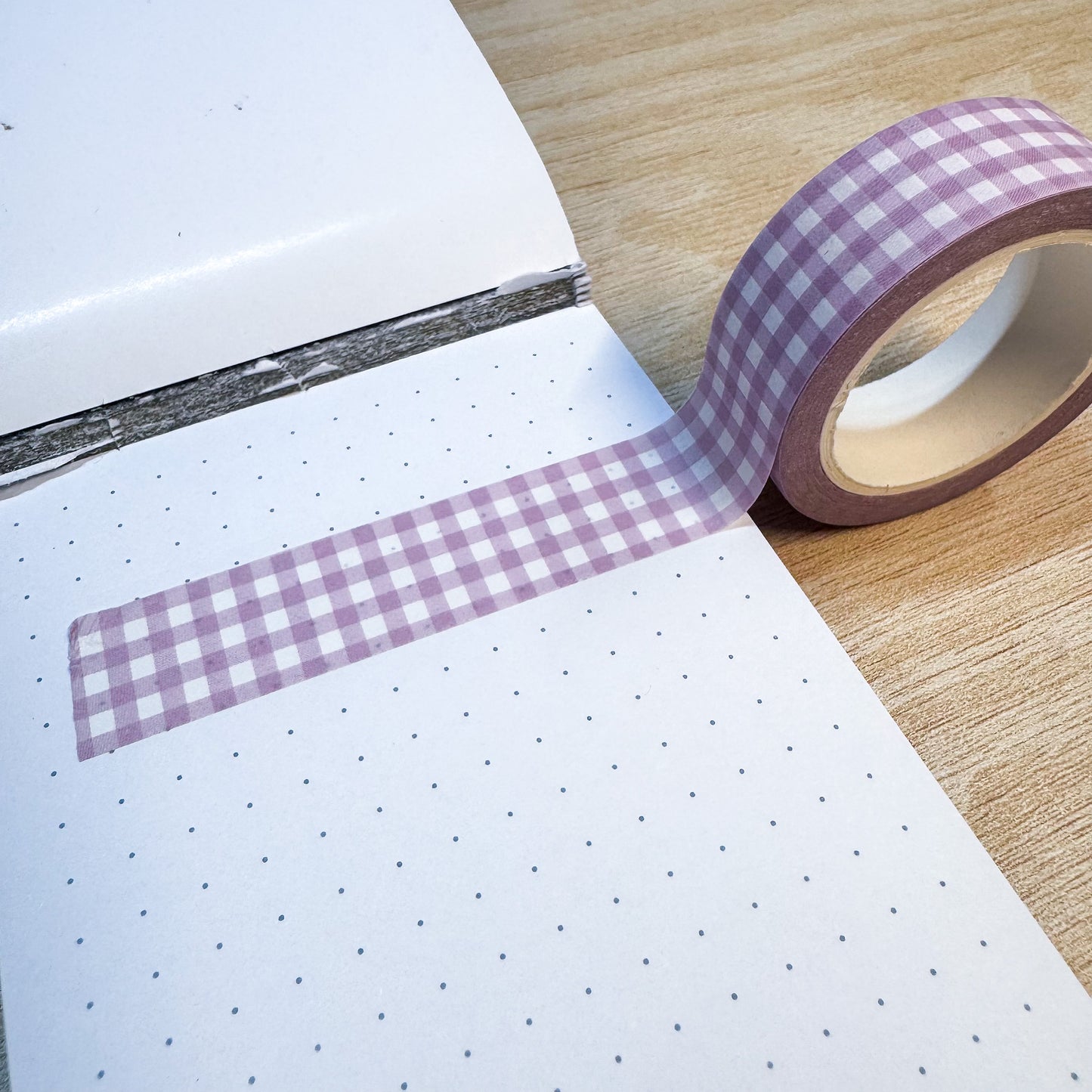 Dark Pink Gingham Washi Tape - 15mm