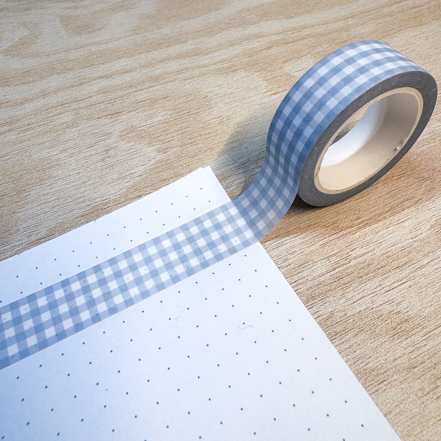 Blue Gingham Washi Tape - 15mm