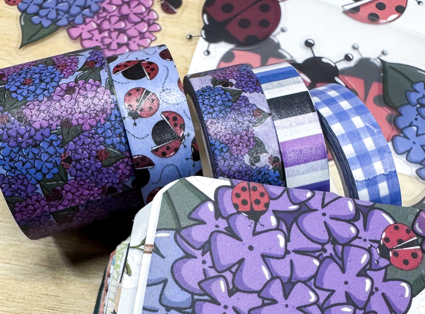 Hydrangeas & Ladybugs Washi Tape Bundle