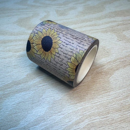 Sweet Sunflowers Script Washi Tape - 50mm