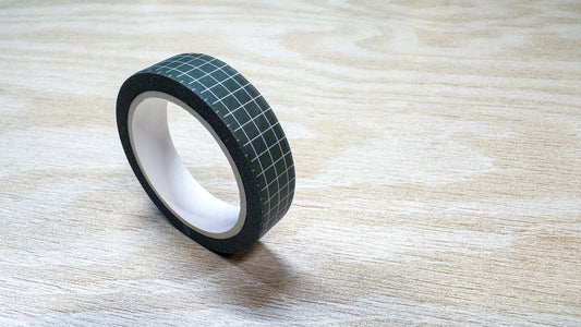 Dark Green Grid Washi Tape - 10mm