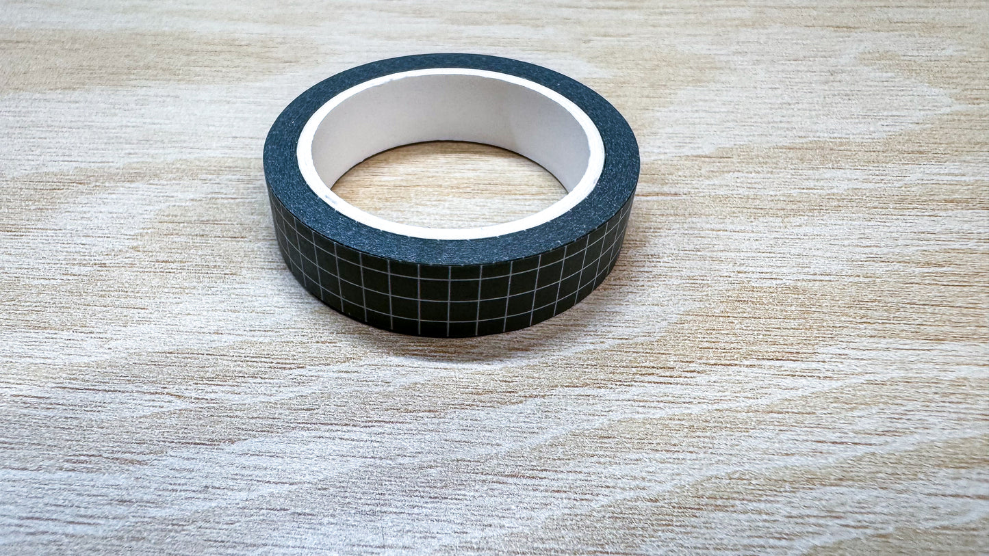 Dark Green Grid Washi Tape - 10mm