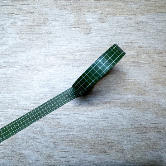 Green Grid Washi Tape - 10mm