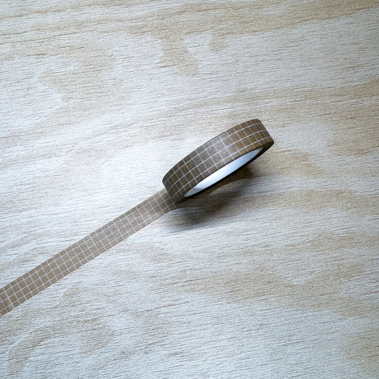 Beige Grid Washi Tape - 10mm