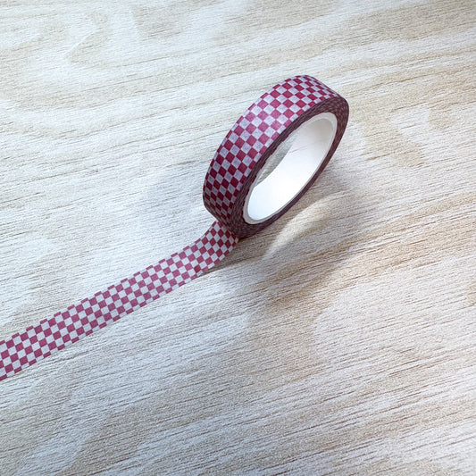 Red Checkerboard Washi Tape - 10mm