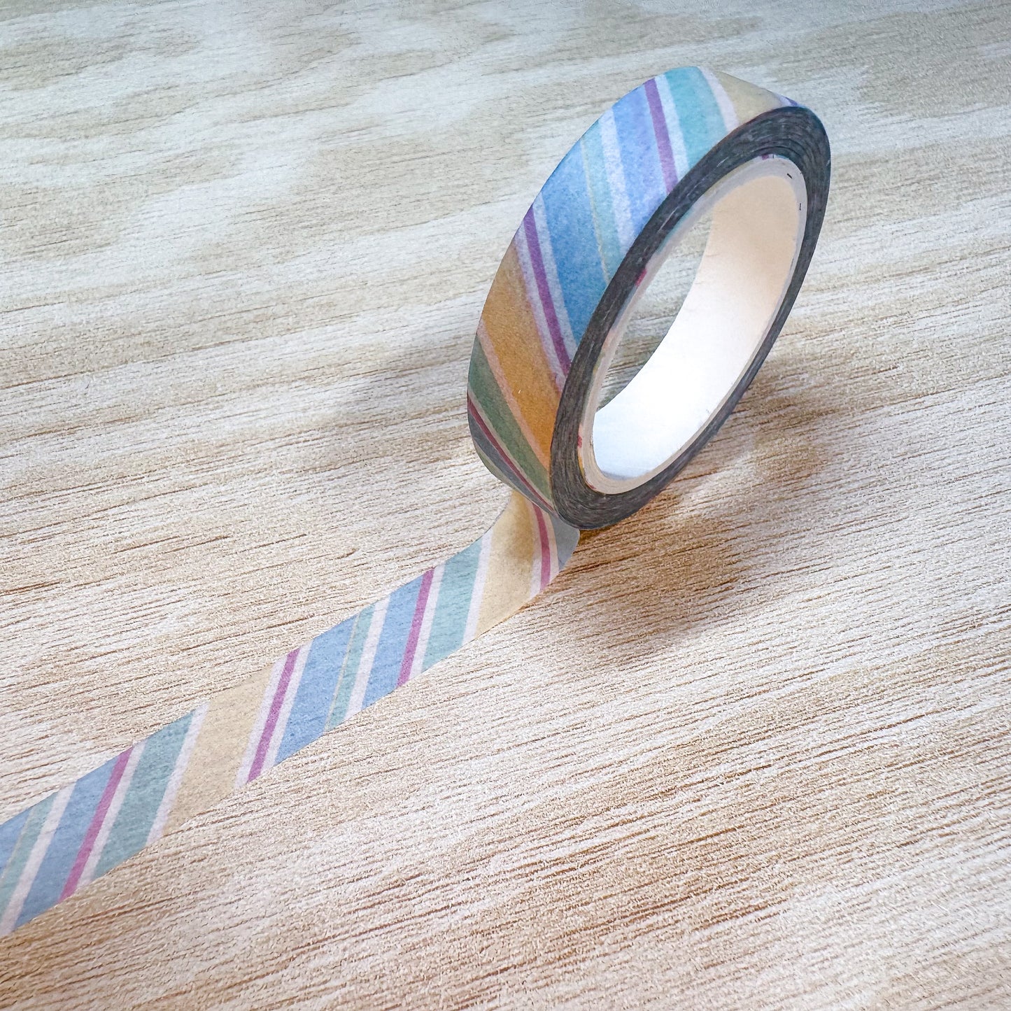 Blue & Green Striped Washi Tape - 10mm